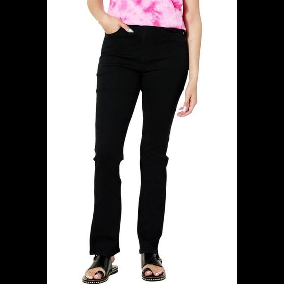 DG2 by Diane Gilman Virtual Stretch Denim Straight-Leg Jean Black - Regular - Picture 1 of 1
